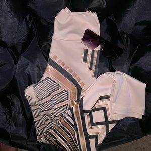 Fly High Waist black & gold Tribal print Leggings